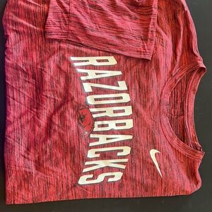 Arkansas Nike Tee Red Short Sleeve Tee Casual Cotton Blend
